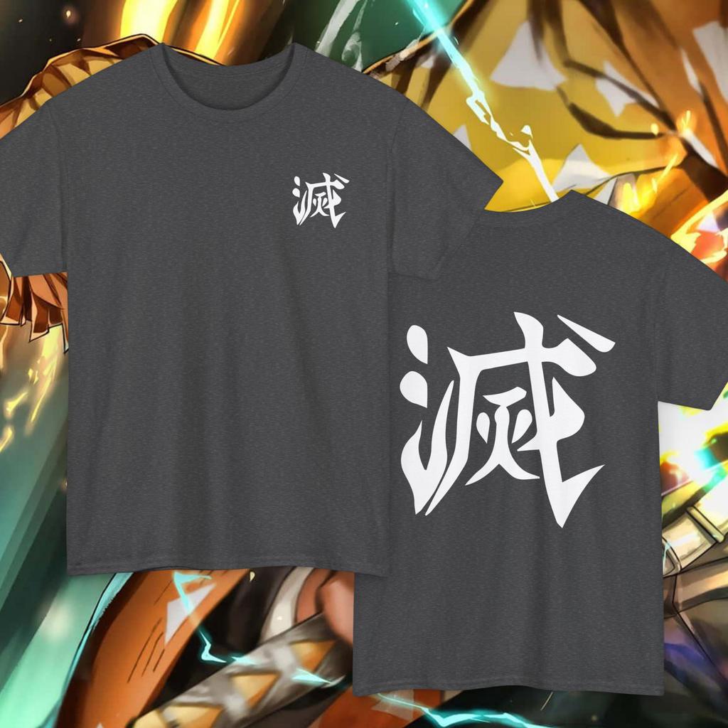 Anime Tshirt Chinese Character Destruction Tshirt  Devil Killer Mens Tshirt SpringSummer New Product Unisex Casual Tshirt