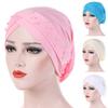 Hat Solid Color Beads Women Elastic Head Wrap Cap for Daily Life