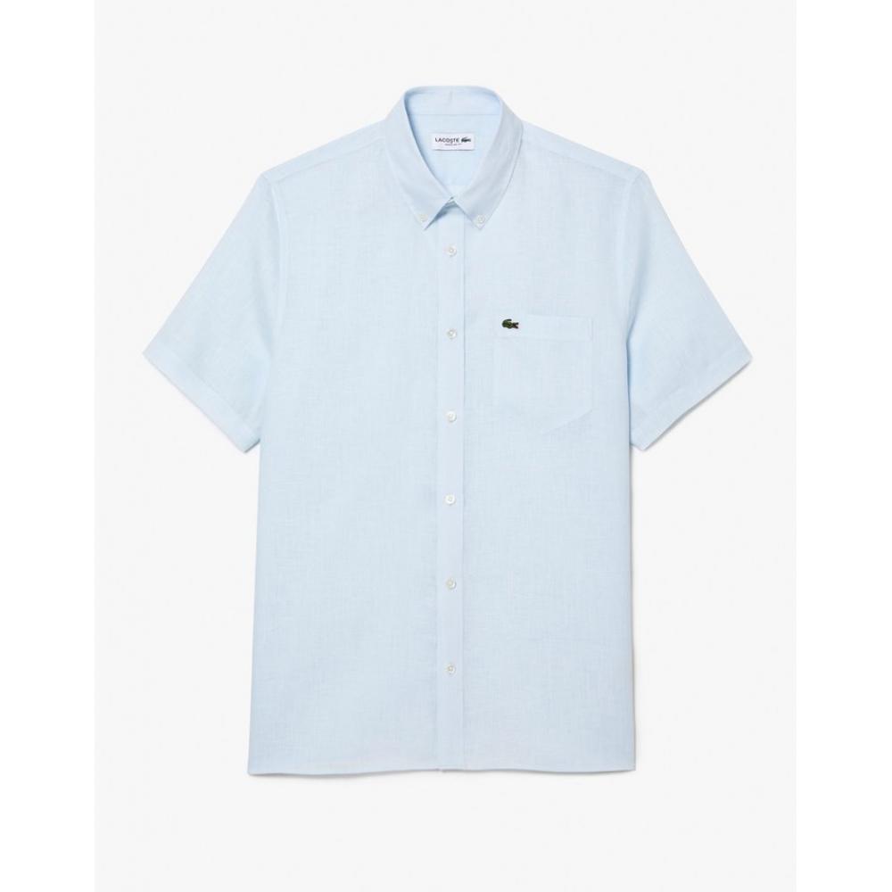 LacoSte Men S Linen Short Sleeve Shirt Ch5699 54g T01