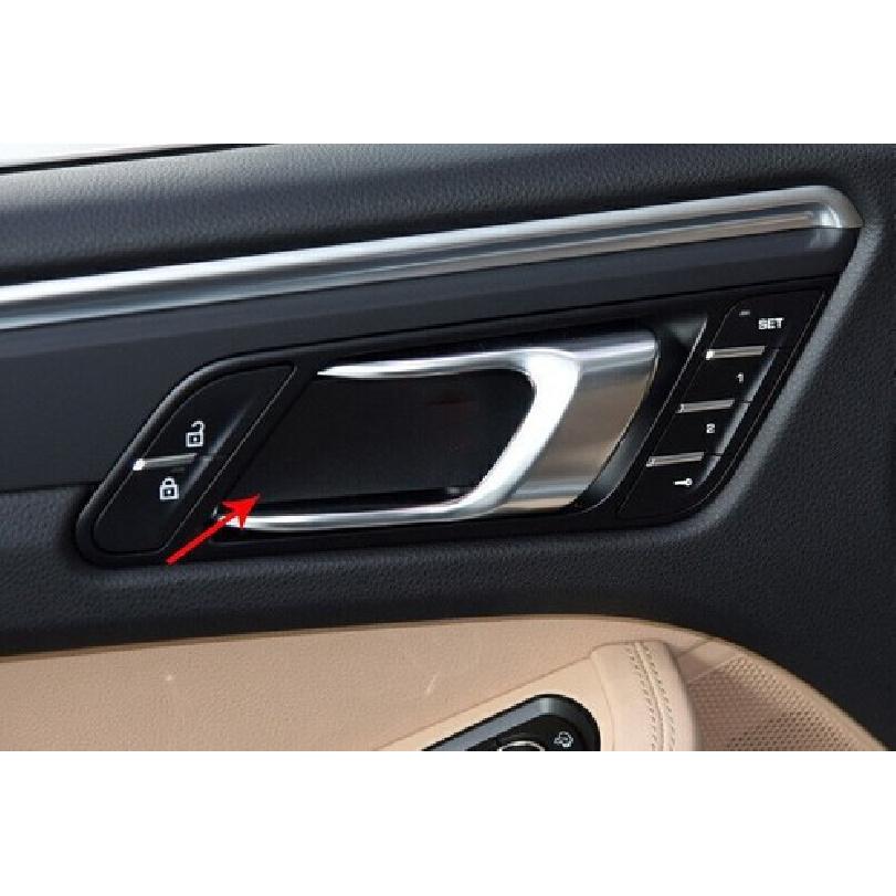 For Porsche Macan 2015-2024 Red Real Carbon Fiber Inner Door Bowl Cup Cover Trim