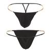 Men Thong with Good Breathability Men's Ice Silk Thong Underwear with Metal Chains Hollow Out G-strings Comfortable for High