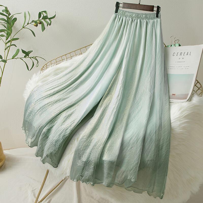 Women's Chiffon High-Waisted Wide-Leg Cropped Pants