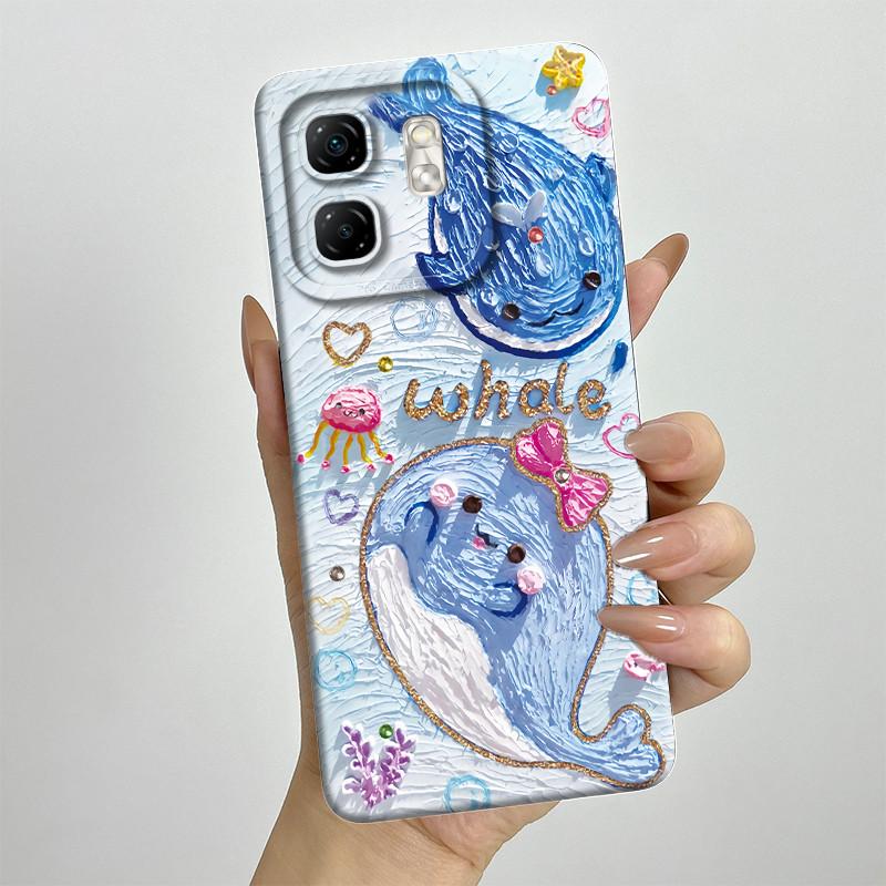 For Infinix Hot 50i Case Hot50i X6531 Soft Silicone TPU Painted Phone Coque Cartoon Printed Shockproof Protective Fundas Cover