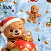 Electrostatic Glass Decals for Holidays 2PCS Christmas Window Static Sticker, Cute Cartoon Elves And Bears Winter Holiday Decorations Print,