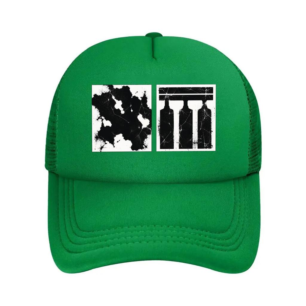 Black White Abstract Diptych Ink Com Mesh Baseball Cap For Womens Unisex FeUnisex Beach Dad Hat Hip Hop