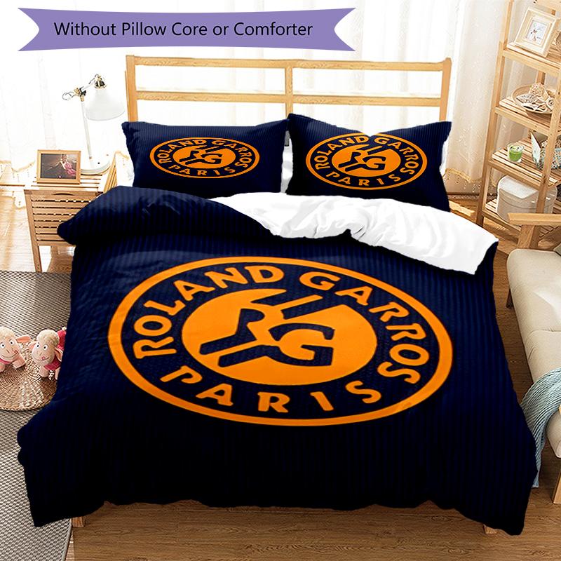 3pcs Roland Garros Bedding Set Duvet Cover Closure Includes 1 Duvet Cover & 2 Pillowcases, Soft and Comfortable for All Seasons.
