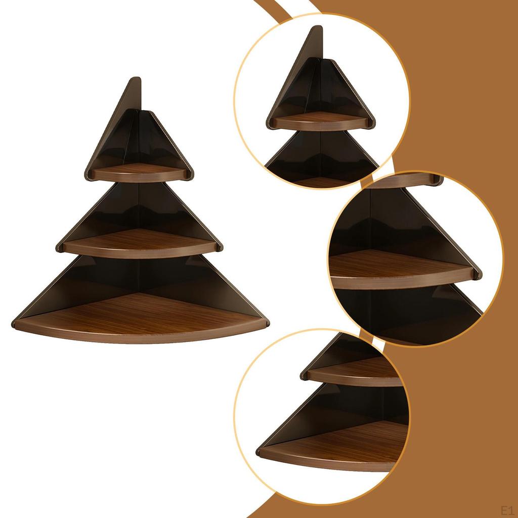 Acrylic Wooden Corner Shelf Display Rack Gift Organization Bowls Kitchen Counter Organizer Riser for