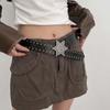 Rivet Y2k Style Waist Belt Metal Buckle Trouser Decoration Star PU Leather Belt  Trouser Decoration