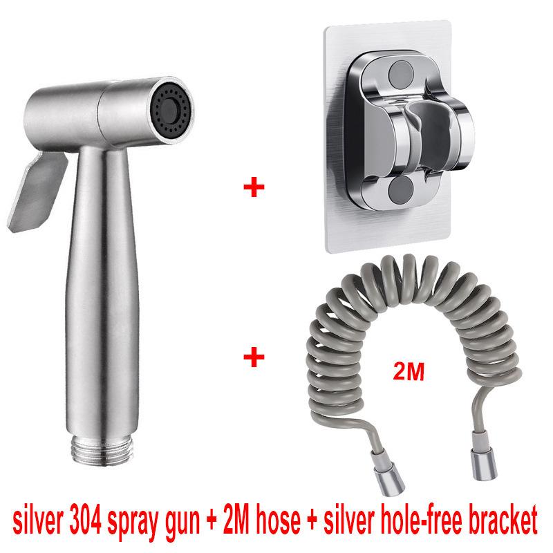 304 High-Pressure Toilet Bidet Sprayer Set with Faucet and Nozzle