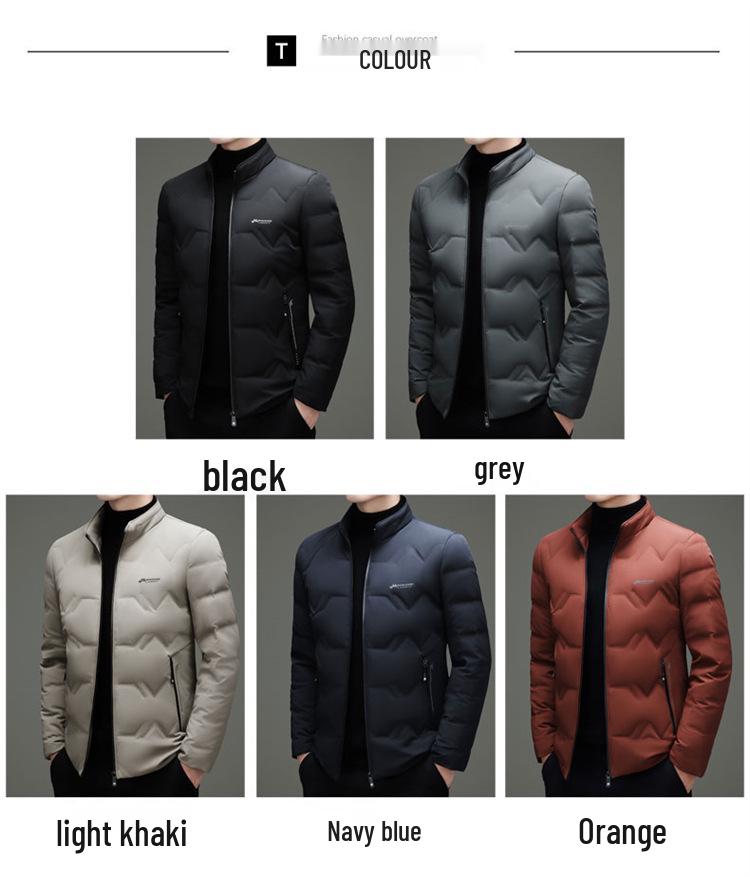 Men's Winter Business Casual Stand Collar Down Jacket - 2025 Edition, Thickened & Lightweight Fashionable Outerwear
