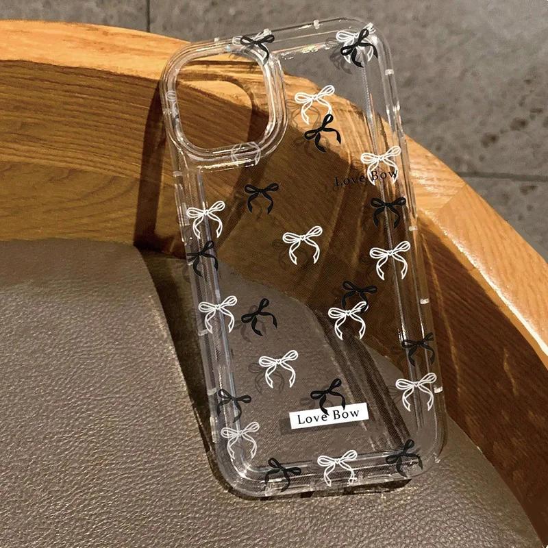 Barevný potisk mašle Průhledný kryt pro Samsung Galaxy S25 S24 S23 S22 Ultra Plus S21 FE A55 A35 A15 A34 A54 5G Nárazuvzdorný kryt na telefon