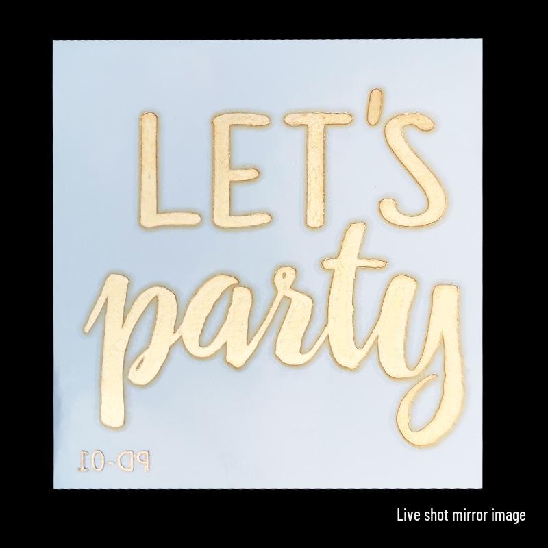 Team Bride Bachelorette Party Gold Foil Tattoo Stickers for Face or Body