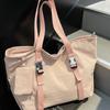Bolsa de lona de grande capacidade feminina versátil tendência Harajuku estilo tooling funcional bolsa mensageiro bolsa de ombro de estudante