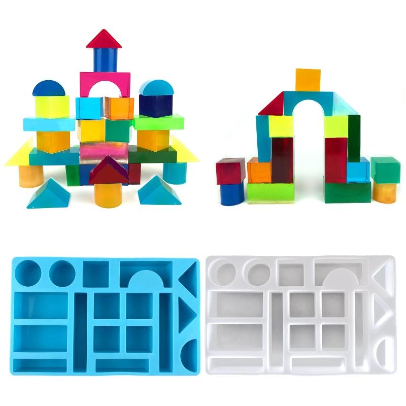 3D Geometrische Form Mousse Kuchen Silikonform Backen Baustein Handgemachte Seife Lebensmittelqualität für Kuchen Dekoration