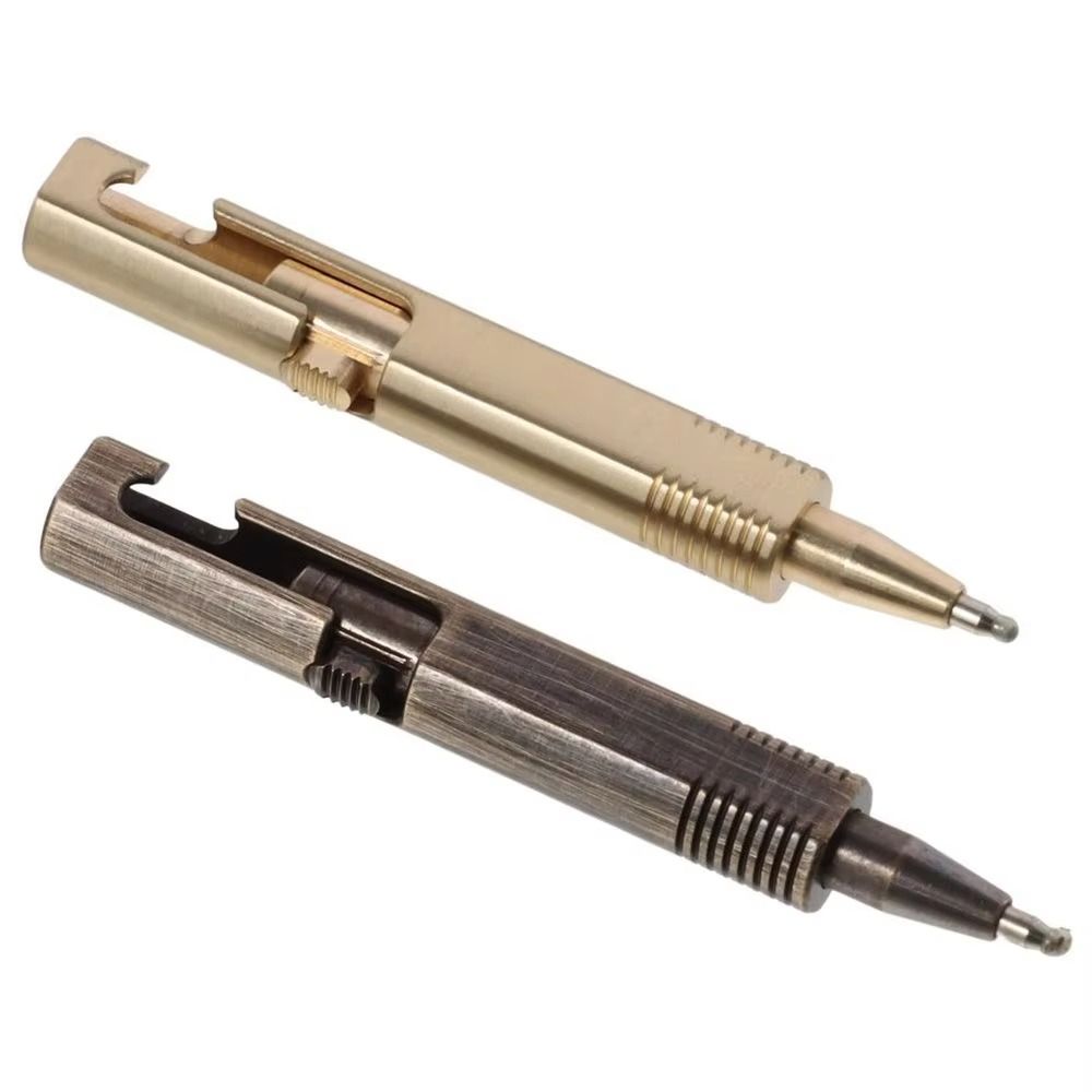 Easy Carry Mini Brass Pen All-Metal Neutral Ballpoint Pen Travel Pocket Pen Writing Instruments