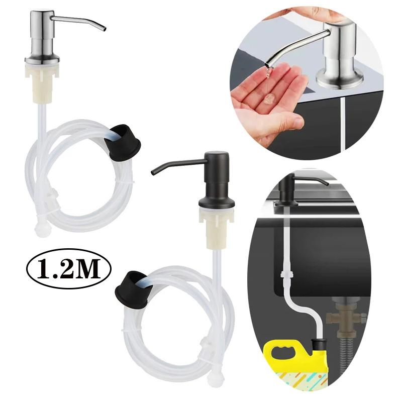 

Дозатор для мыла из нержавеющей стали, комплект удлинительных трубок, кухонная мойка, дозатор жидкого мыла, лосьон для ванной комнаты, моющее средство, ручные пресс-насосы