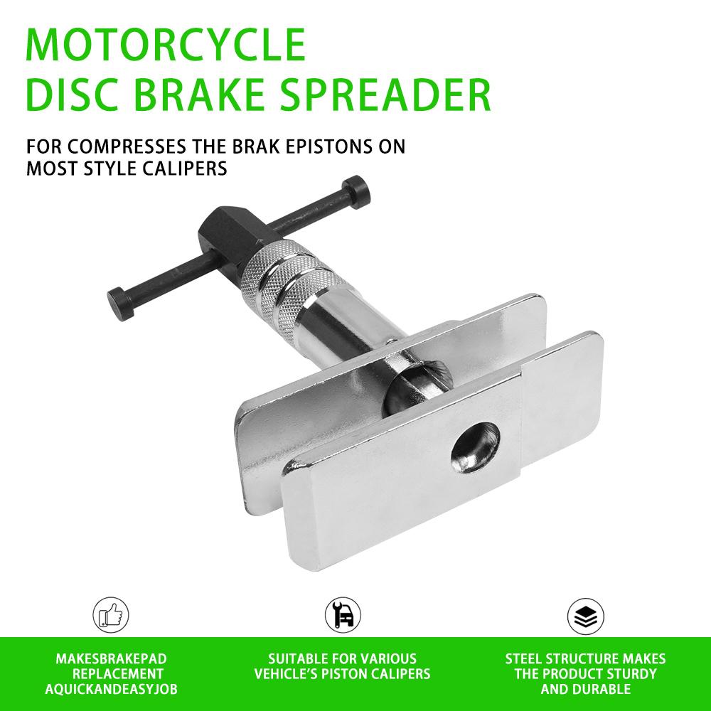 Heavy Duty Motorcycle Brake Caliper Spreader Tool For Most Vehicle Brake Discs Compression Tool Silver