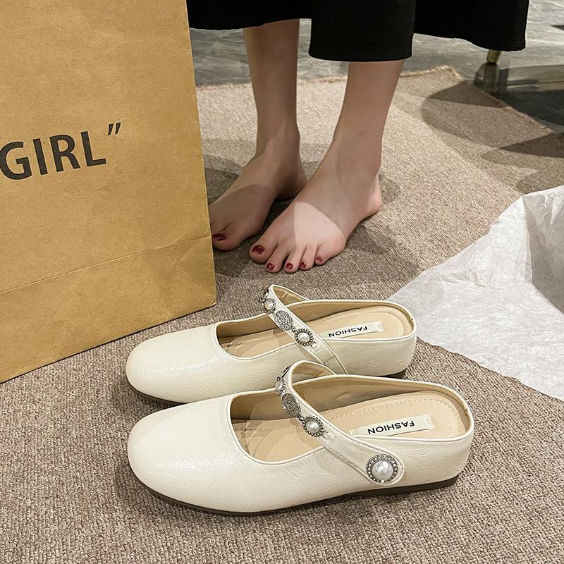 

Серебристые туфли-лодочки с закрытым носком, женская летняя обувь 2025, новые, для беременных, одинарные туфли Мэри Джейн на полуподдержке 40 is one size smaller бежевый