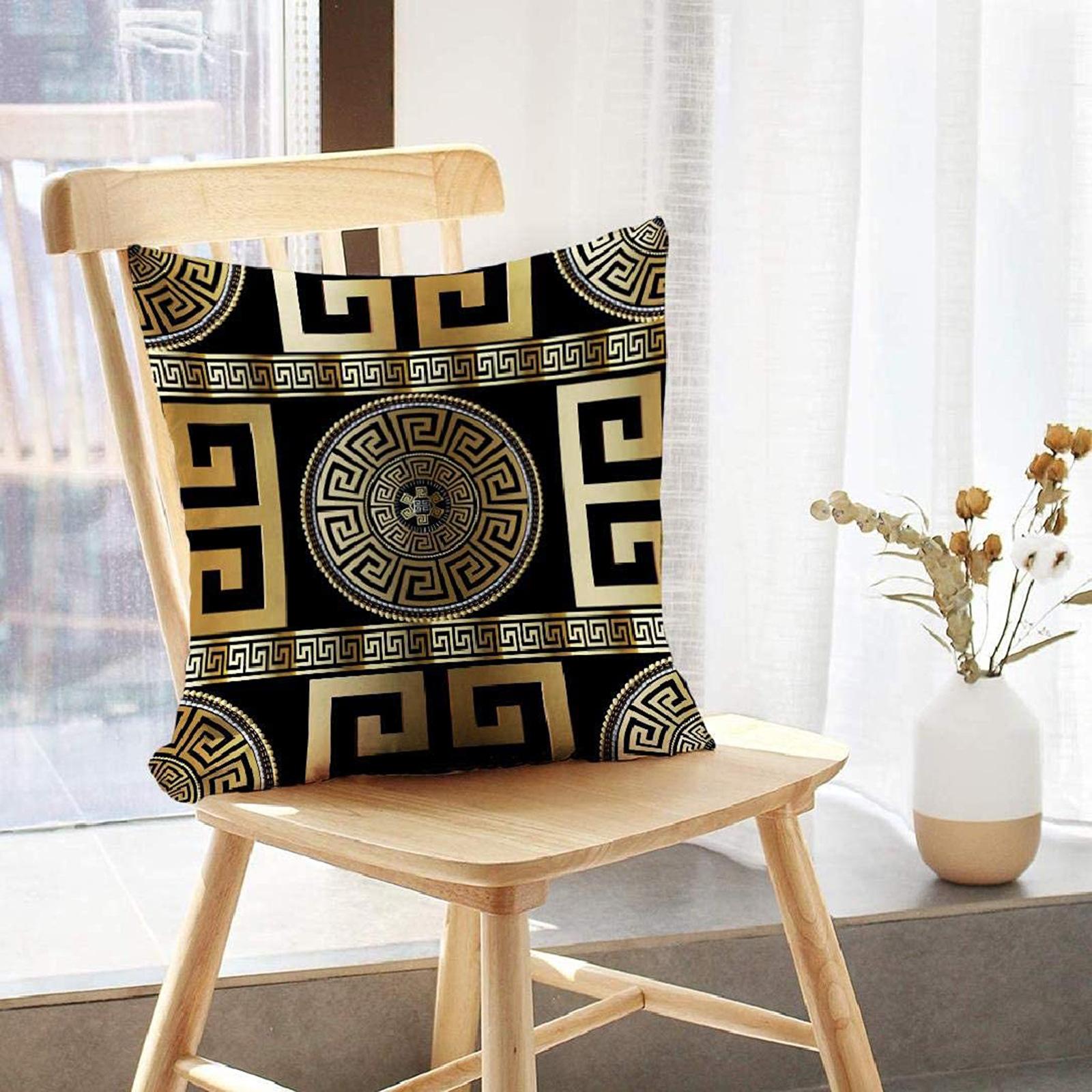 

Наволочка Нордическая Золотая Геометрическая Диван Внутреннее Украшение Квадратная Подушка Наволочка Новый Стиль 45 * 45cm чёрный