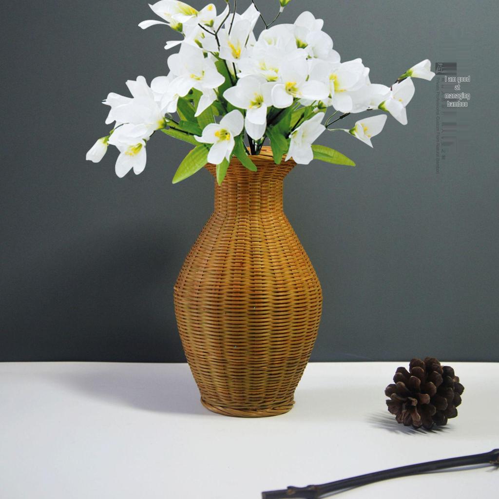 Handmade Bamboo Woven Flower Vase and Ornament Collection