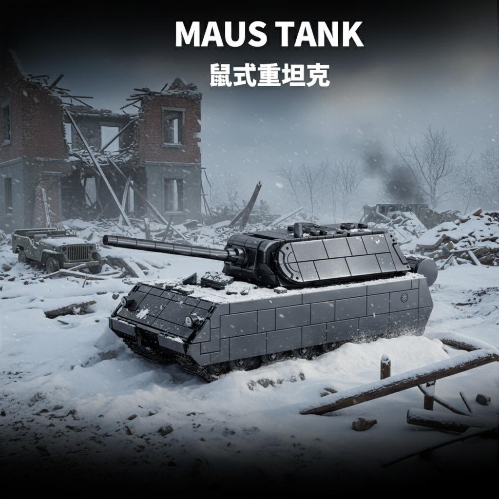 MAUS TANK E-100 Heavy Tank Leopard G-type Tank Building Blocks Toy Creative Toy Series Tank Model DIY Assembly Kit Birthday Gift
