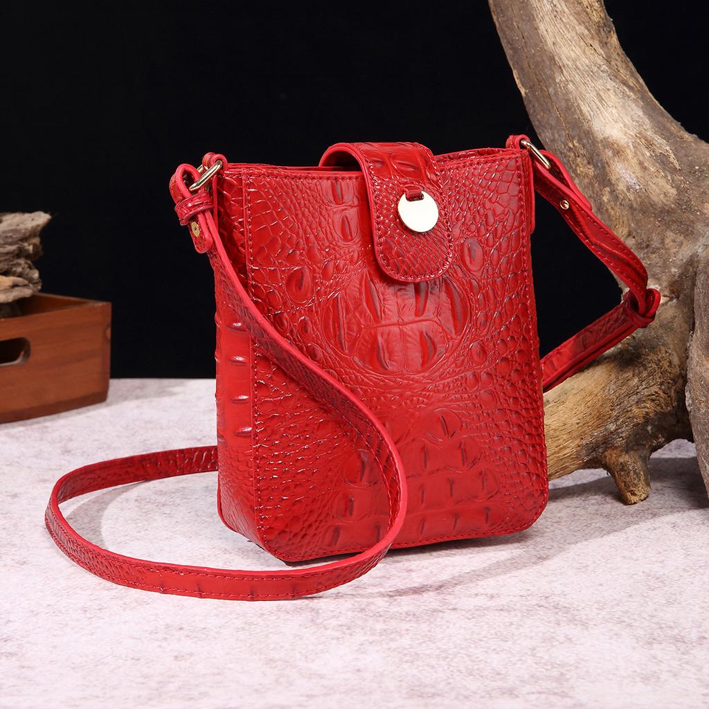 Nová Evropská a Americká Retro Crossbody Kabelka na Mobilní Telefon Peněženka Brahmin Vzor Krokodýla