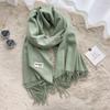 Winter Cashmere Solid Color Pashmina Tassel Scarf for Women Warm Scarves Wraps Girls Thicken Warm Shawl Wrap Echarpe Stole