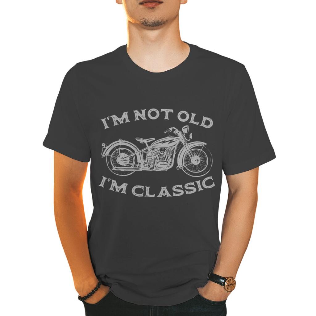 Im Not Old Im Classic Funny Motorcycle Print Tshirts Men Streetwear Short Sleeve Casual Crewneck Tshirt Funny Cycling Tshirt