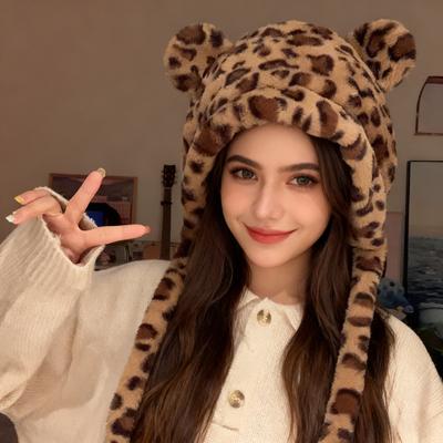 Chapeau d'hiver mode amusant protection oreilles oreilles d'ours chapeau mignon doux dessin animé chapeau femmes hiver chaud sweat à capuche
