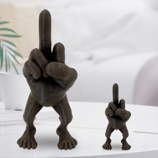 2Pcs/Set Middle Finger Figure Statue Desktop Flip-off Hand Figurine with Legs Rebellious Middle Finger Ornament for Office Bedroom Desk Decor Gag Gift