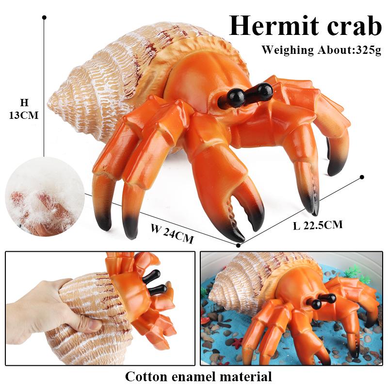 Oenux Ocean Animals Whale Shark Megalodon Crab Starfish Octopus Action Figures Soft Sea Life Model Educational Toy For Kids Gift