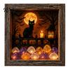 Unique Halloween Gifts for Her DIY Shadow Box Night Light Kit, 8.5 Inch Wooden Frame LED Craft Set with Lighted Kits Luminous Stones & Acrylic Panels,
