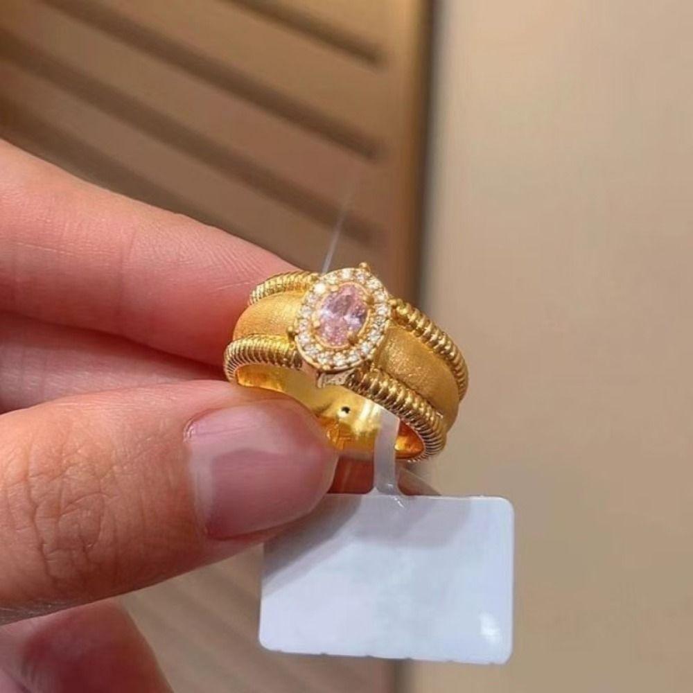 Vintage Crystal Split Ring Unique Women's Jewelry Elegant Adjustable Finger Rings Ladies
