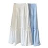 White cake skirt women's summer new j sweet bow high waist thin lace long skirt a word skirt umbrella skirt