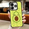 Cartoon Cute Avocado Plating Phone Case For Xiaomi Redmi Note 14 15 Pro Plus 13 12 11 11S 11T 10 9S 9 5G Anti-Fall Airabag Cover