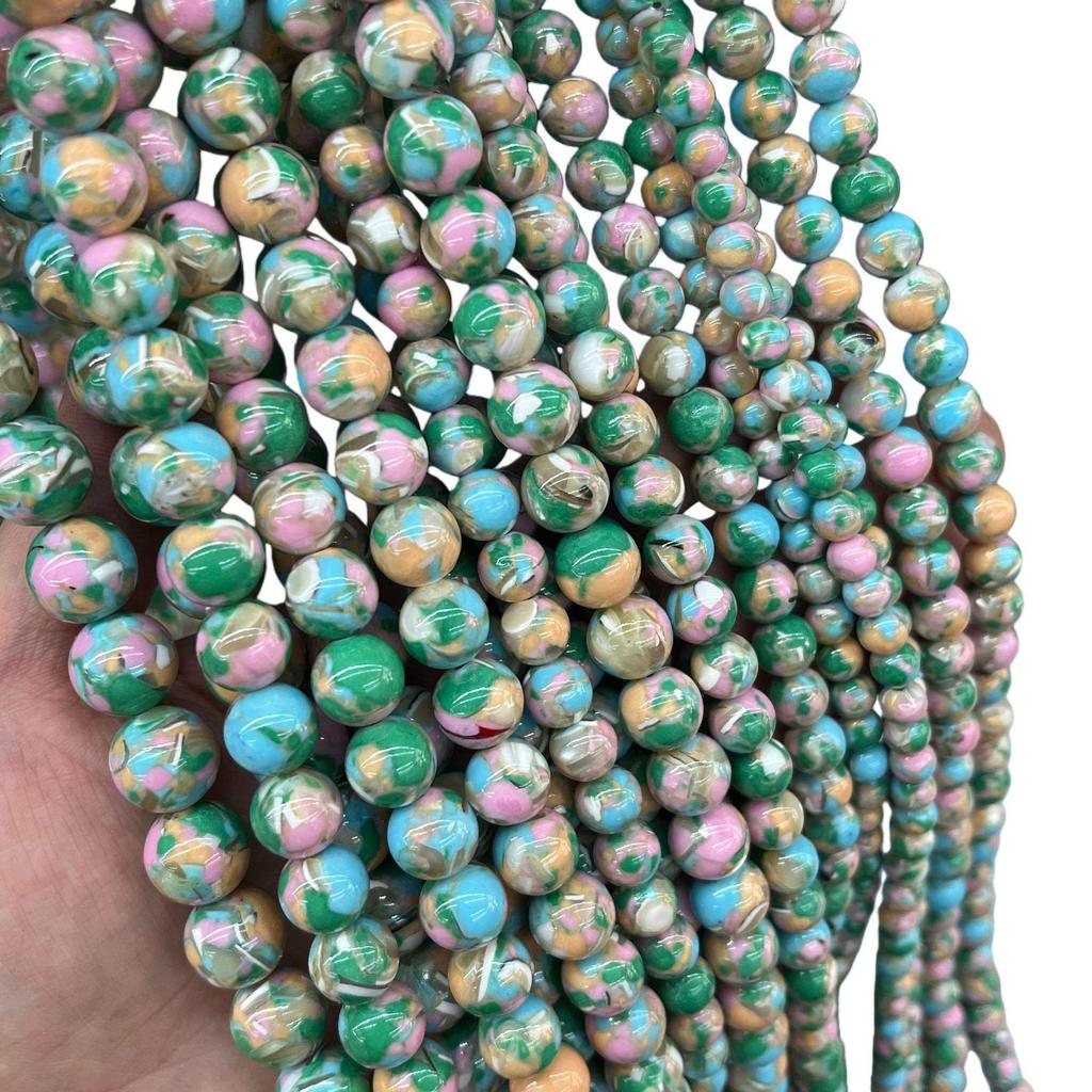 Round Synthetic Turquoise Beads for DIY Jewelry Making - Handmade, Colored, Semi-finished Accessories