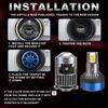 2Pcs Bi-LED H4 Projector Lens Headlight 180W 180000Lm for Car/Motor Lights CANBUS Dual High Low Beam Solenoid Auto Bulbs Turbo Fan Sharp Cutoff Lamp