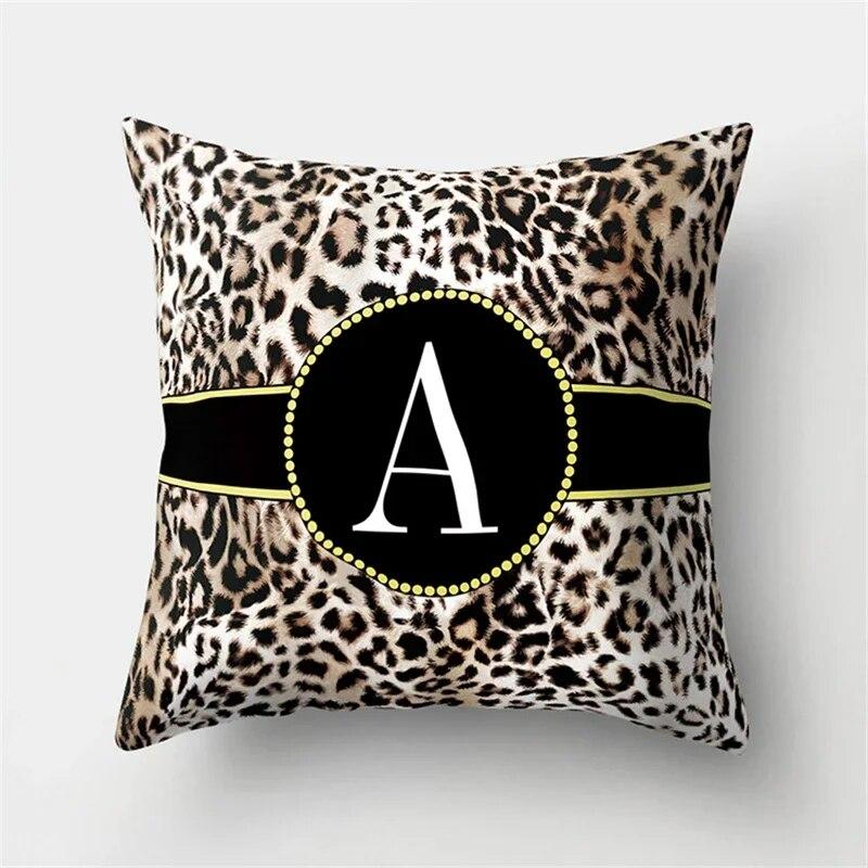 45x45cm Kissenbezug mit Leopardenmuster und 26 Buchstaben, bequemer Kissenbezug für Sofa, Stuhl, Bett, sexy Party, Hoteldekor, Wohnkultur, Kissenbezug