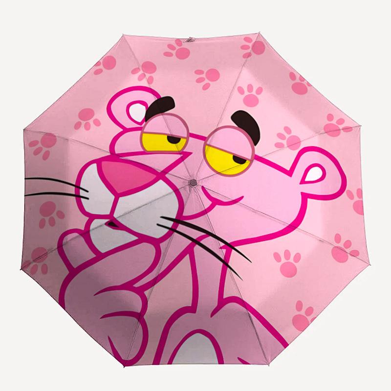 

1pc Pink Panther Automatic Personality Umbrella 8-Bone Design Compact Gear for Outdoor Travel, Perfect Helloween Chrismas Gift for Friends or Family y