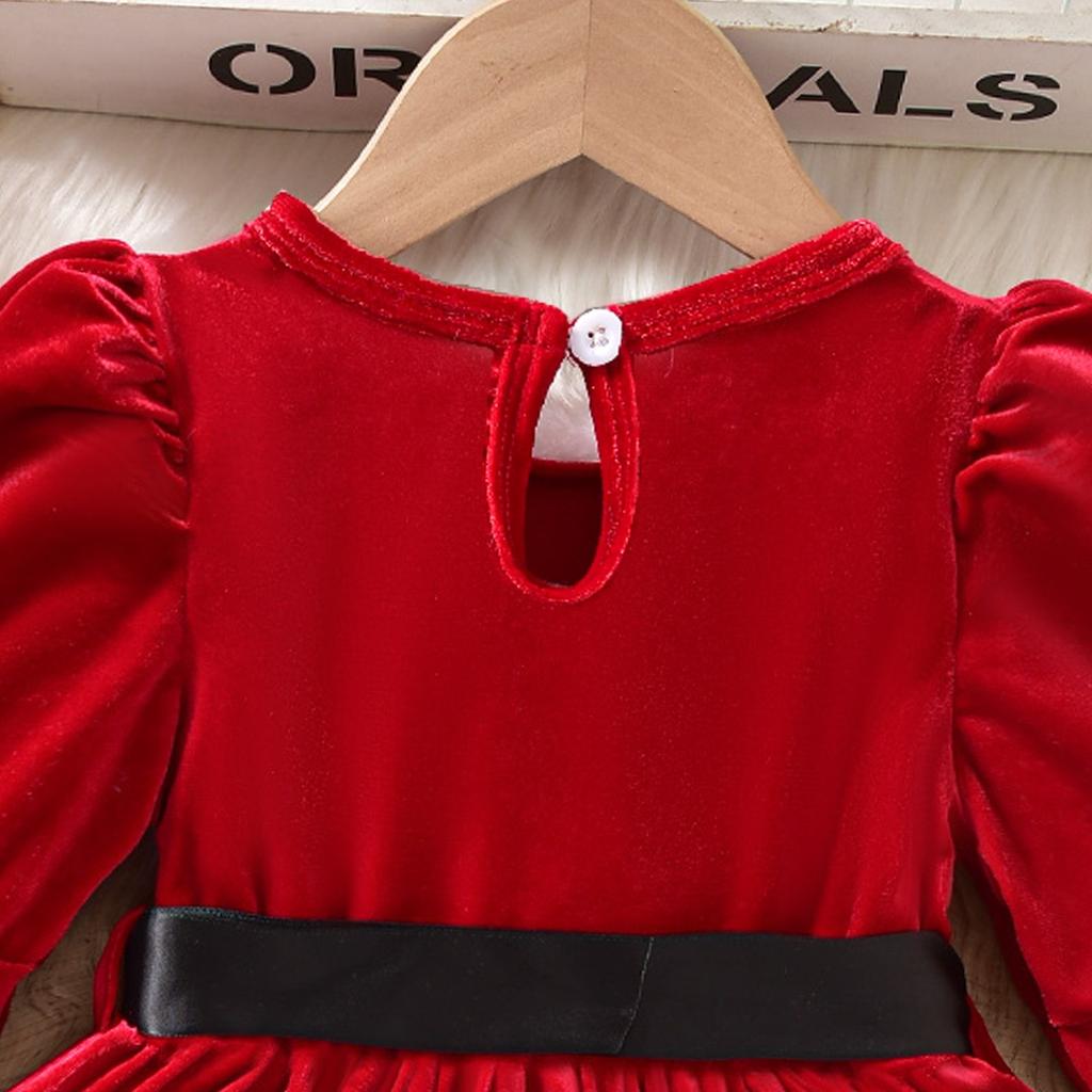 Girls Christmas Party Dress Festive Costume