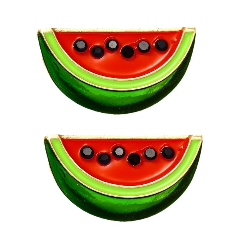 2 шт. Эмалированная брошь-значок Арбуз Фруктовая форма Булавка для лацкана Аксессуар для сумки Модный Повседневная одежда Нагрудная булавка 1