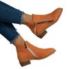 Plus size side zipper square heel pointed toe Chelsea boots fall and winter women's boots