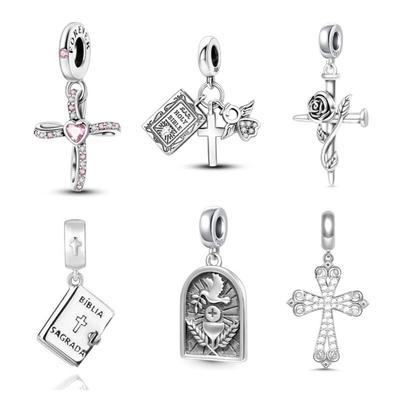 Europe New Copper Beads Charms Fit Original Bracelet Diy Gift Jewelry Exquisite Cross Pendant Amulet