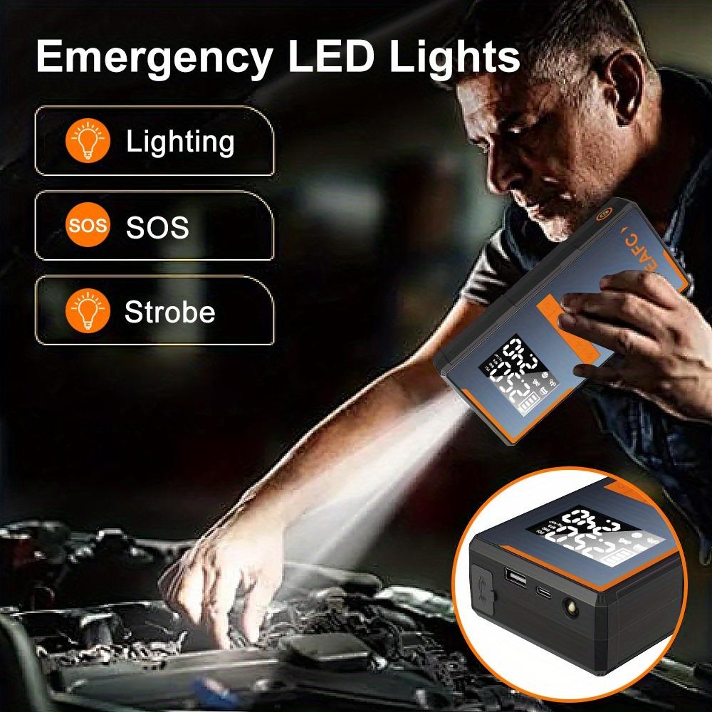 EAFC 2 in 1 Portable Car Air Compressor Car Jump Starter, 12V Car Emergency Booster, Battery Power Bank with LED Light