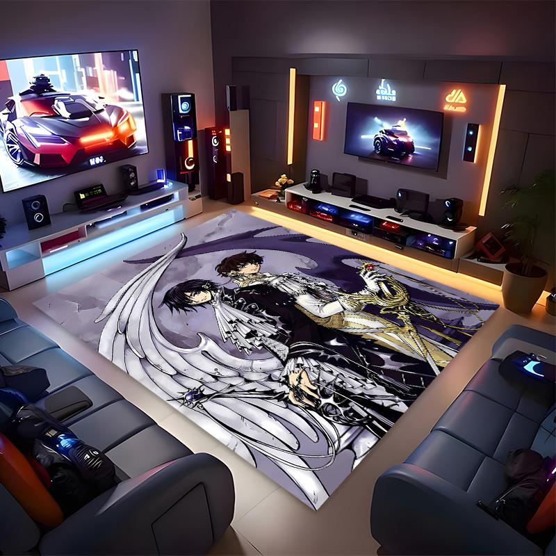Anime Code Geass Printed Absorbent Washable Carpet,Non-Slip Bathroom Mats,Kitchen Rugs,Living Room Entrance,Camping Picnic Rugs