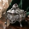Antique Finish Trinket Case Four Footed Base Treasure Storage Case Vintage Jewelry Chest  Birthday