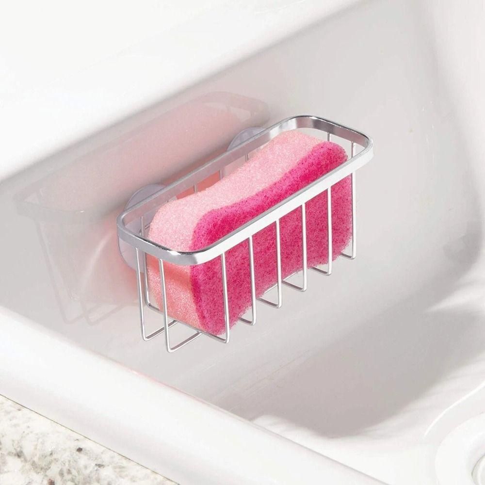 Silver Sink Draining Sponge Holder Rustproof Sink Sponges Holder Liquid Drainer Rack  Kitchen