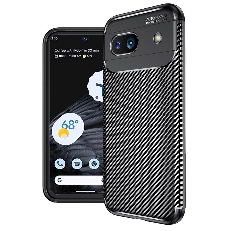 

For Google Pixel 8a Case TPU Carbon Fiber Texture Shockproof Phone Cover A