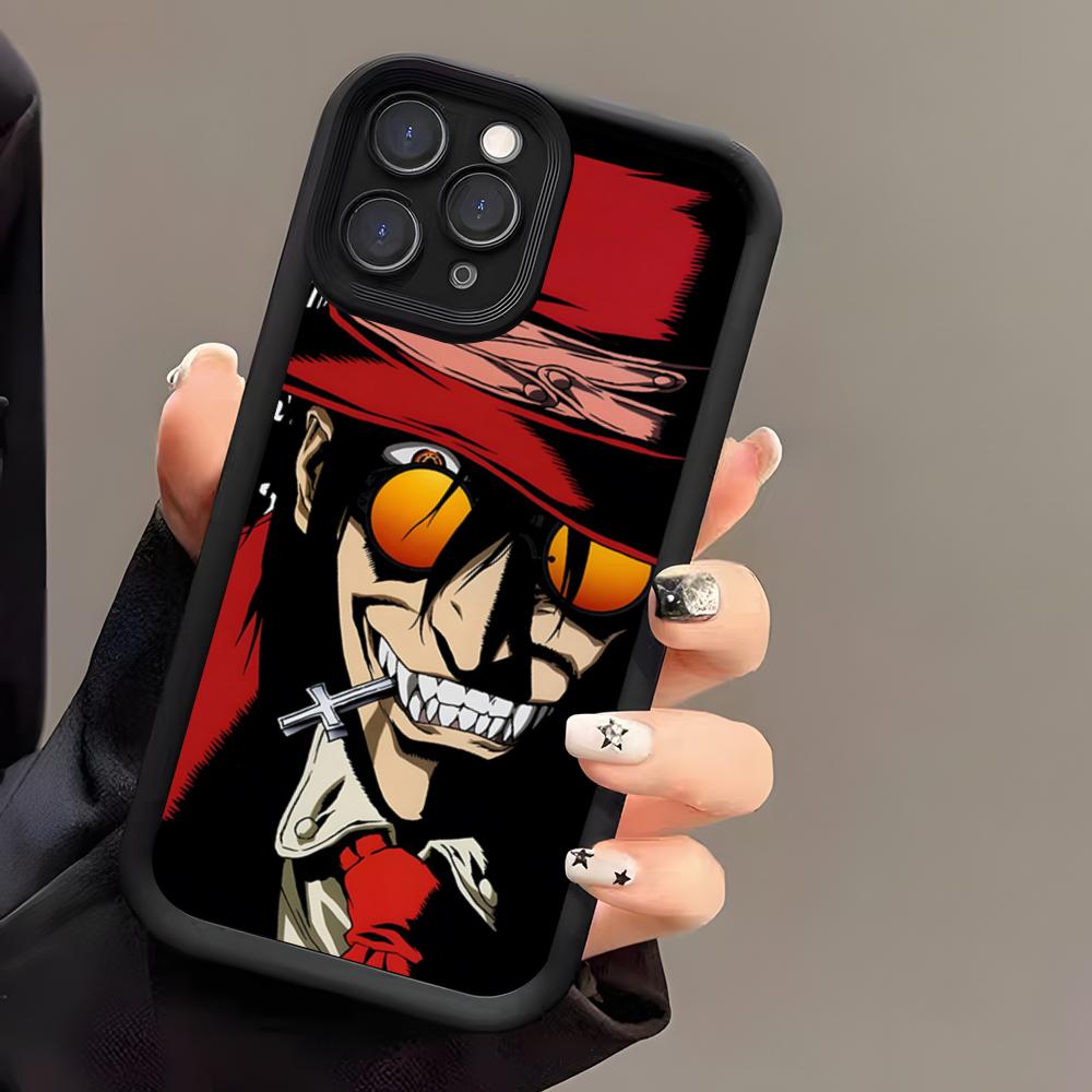 HELLSING Anime Phone Case For IPhone 17 Air 16 E 15 14 Plus 13 12 11 Pro Max Black Sky Eye Stepped Protective Case