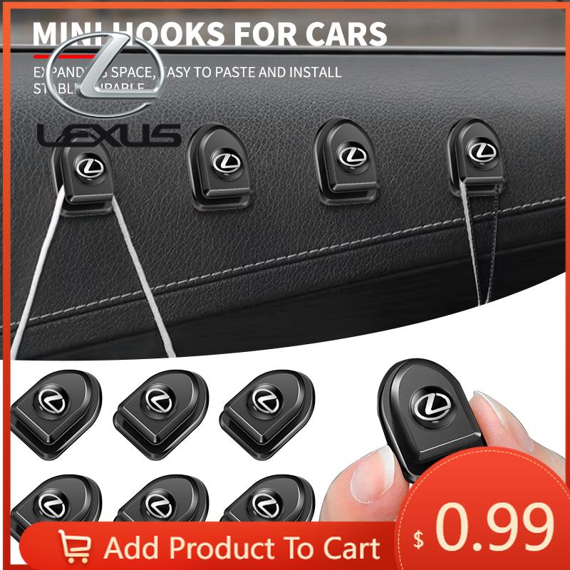 crwxnp1 Interior Stickers 1/2/4pcs Car Interior Self-Adhesive Hooks Auto Styling Accessories For Lexus ES300 RX330 RX300 GS300 IS250 IS2